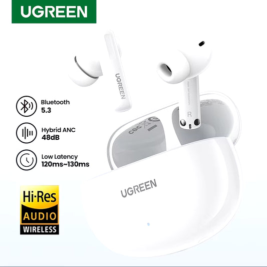 UGREEN HiTune T6 Wireless Bluetooth Active Noise Cancelling Earbuds - White