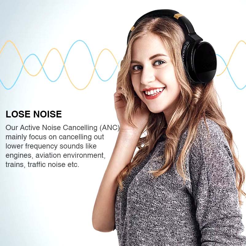 Cowin E8 Wireless Bluetooth Active Noise Cancelling Over-Ear Headphones